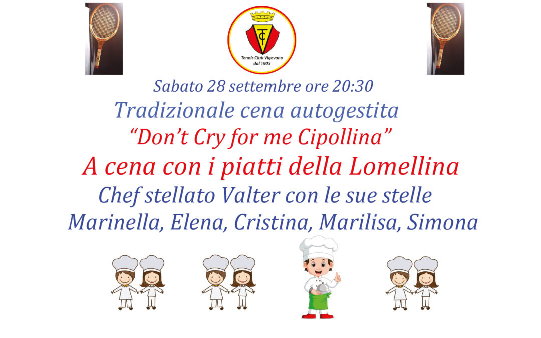 Sabato 28 settembre: tradizionale cena autogestita!